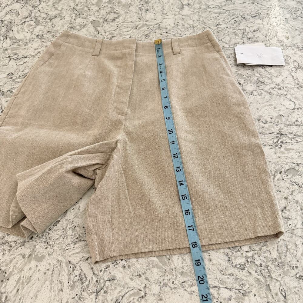 Y2K Vintage Liz Claiborne Lizsport Linen Blend Shorts Womens 8 NWT Tailored 28W - Picture 7 of 14